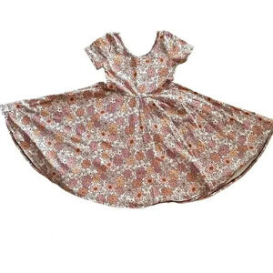 Wild Rich Kids twirl Dress youth 11/12 flower jack-o-lantern pumpkin print